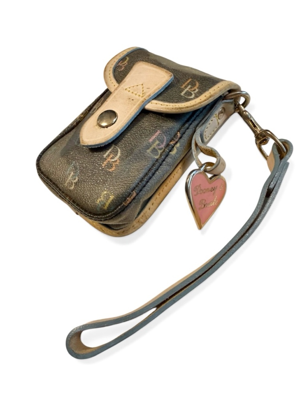 Vintage Dooney & Bourke Signature monogram flap wristlet